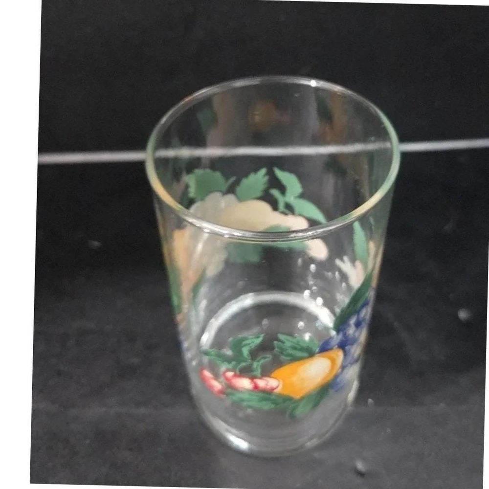 Oneida‎ Orchard 16oz Glass Tumbler, Vintage Fruit Themed Glassware, Drinkware